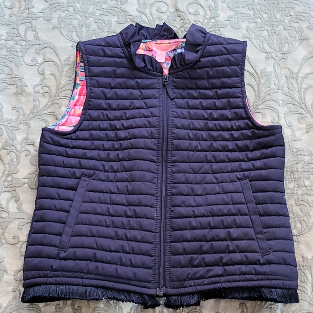Lilly Pulitzer girls vest navy L (8-10)
